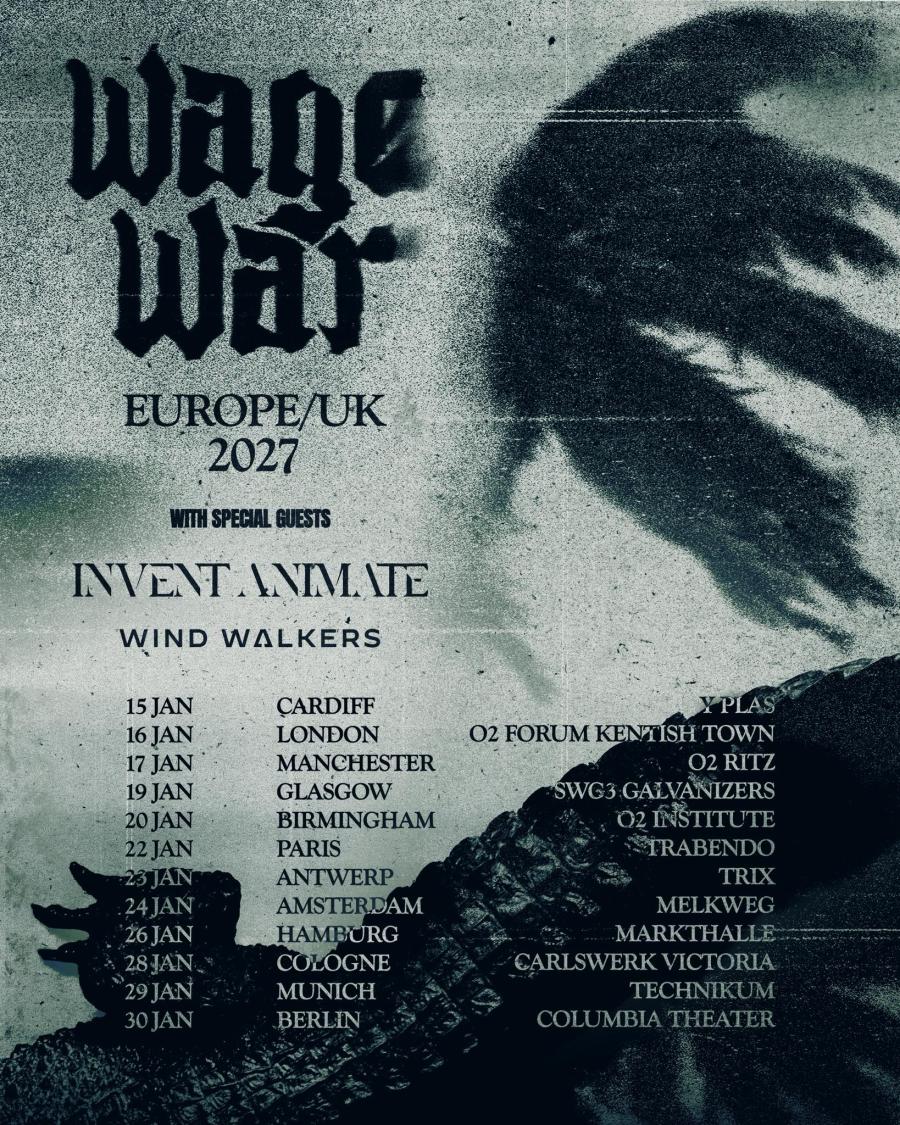 Wage War tour poster — 2026